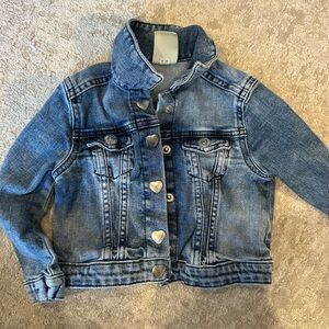 H&M Kids Blue Denim Jacket with Heart Buttons